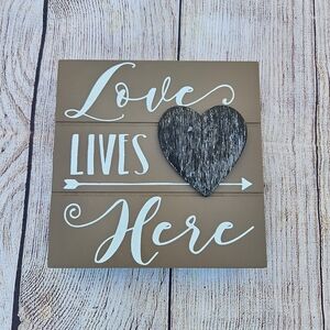"Love Lives Here" Wall Decor - Brown and Black